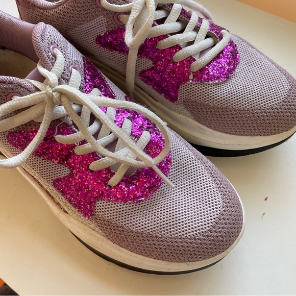 Purple Chunky Platform Sneakers BTS Army Glitter 8 - Picture 3 of 7